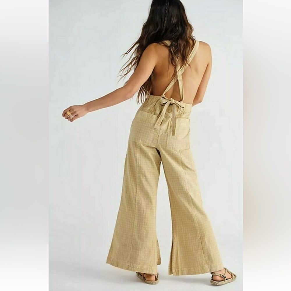 Free People Savannah Cotton Overalls in Pink Size XS - Picture 2 of 7